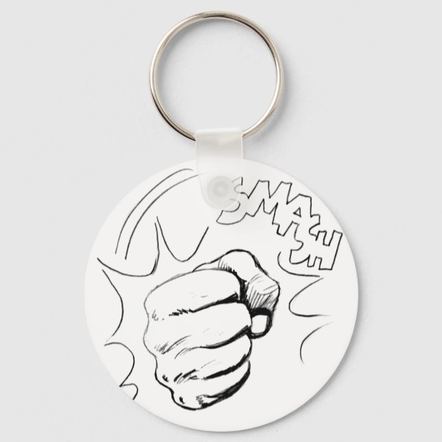 Porte-clés Porte - clé d'esquisse Retro Pop Art Smash (Recto)
