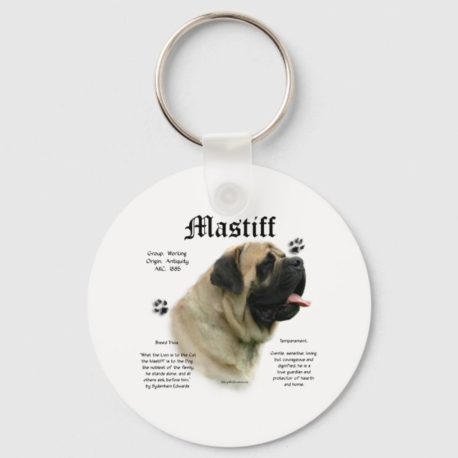 Porte-clés Porte - clé d'histoire des mastiff (Recto)