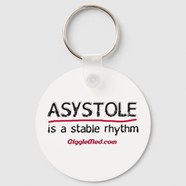 Porte-clés Porte - clé d'Humour Médicale Asystole (Recto)
