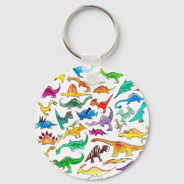 Porte-clés porte - clé "Dinosaures pour débutants" (Recto)