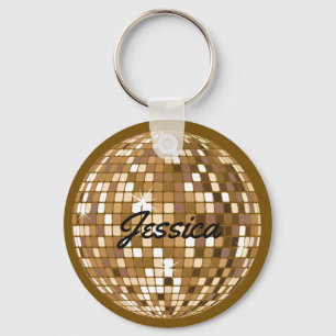 Porte-clés Porte - clé Disco Ball personnalisé Brown