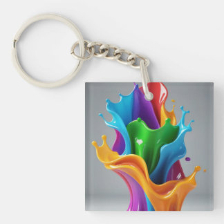 Porte-clés Porte - clé d'oeuvres Abstraites multicolores