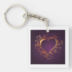 Porte-clés Porte - clé d'or de coeur