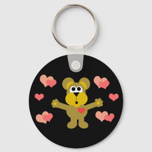 Porte-clés Porte - clé d'ours et de coeurs