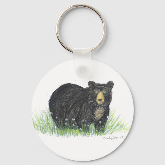 Porte-clés porte - clé d'ours noir (Recto)