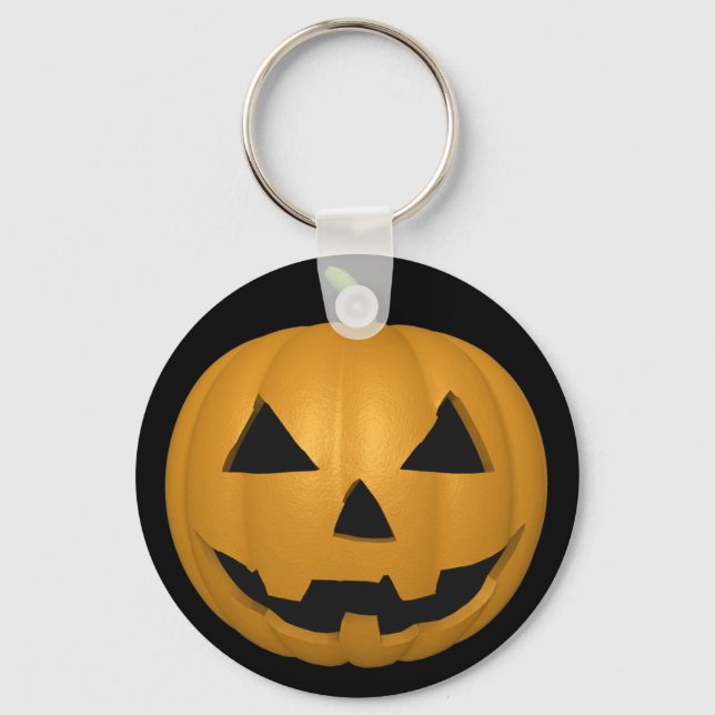 Porte-clés Porte - clé du bouton Citrouille Halloween éffraya (Recto)