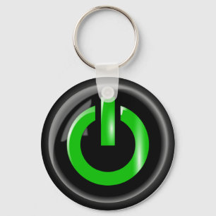 Porte-clés Porte - clé du bouton d'alimentation verte