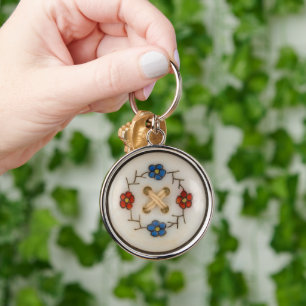 Porte-clés Porte - clé du bouton de couture Vintage