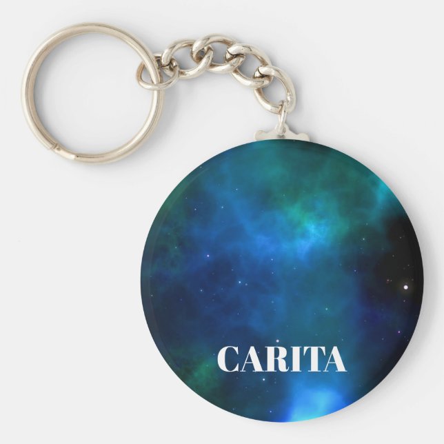 Porte-clés Porte - clé du bouton du monogramme de l'espace (Devant)