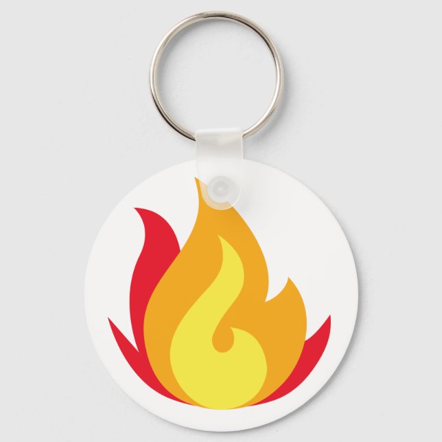 Porte-clés Porte - clé du bouton Emoji Fire (Recto)