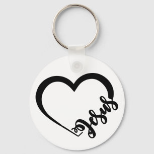 Porte-clés Porte - clé du bouton Jesus & Heart