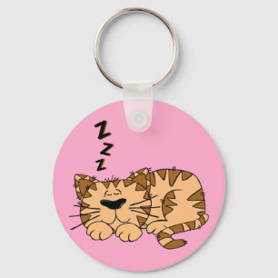 Porte-clés Porte - clé du bouton Kitty Nap Cat