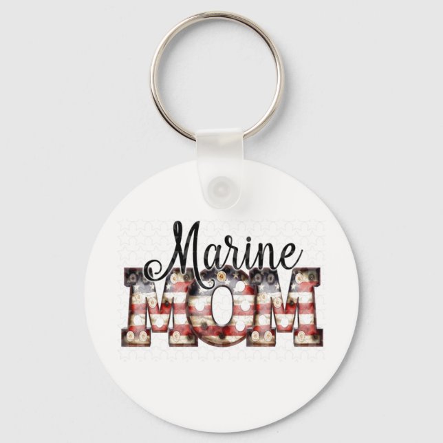 Porte-clés Porte - clé du bouton Marine Mom (Recto)