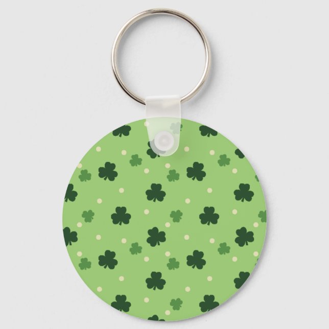 Porte-clés Porte - clé du bouton Motif shamrock (Recto)