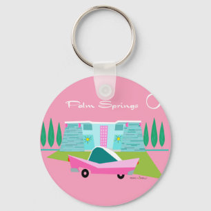 Porte-clés Porte - clé du bouton Retro Pink Palm Springs