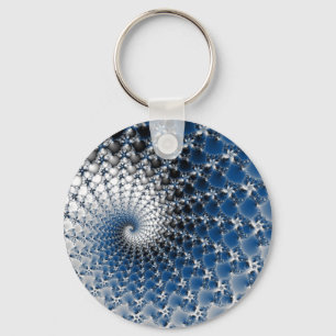 Porte-clés Porte - clé du bouton spirale bleue