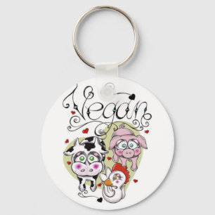 Porte-clés Porte - clé du bouton Vegan