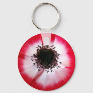 Porte-clés Porte - clé du centre de fleurs rouges