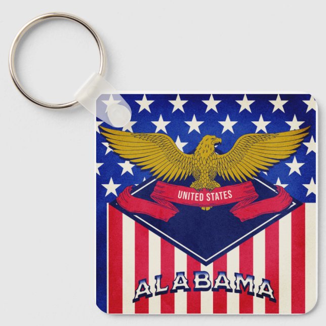 Porte-clés Porte - clé du drapeau Alabama USA (Recto)