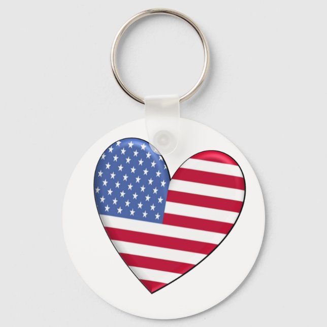 Porte-clés Porte - clé du drapeau cardiaque des États-Unis (Recto)