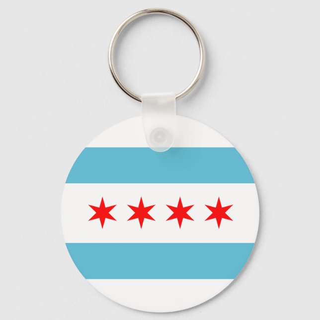 Porte-clés Porte - clé du drapeau de Chicago City (Recto)
