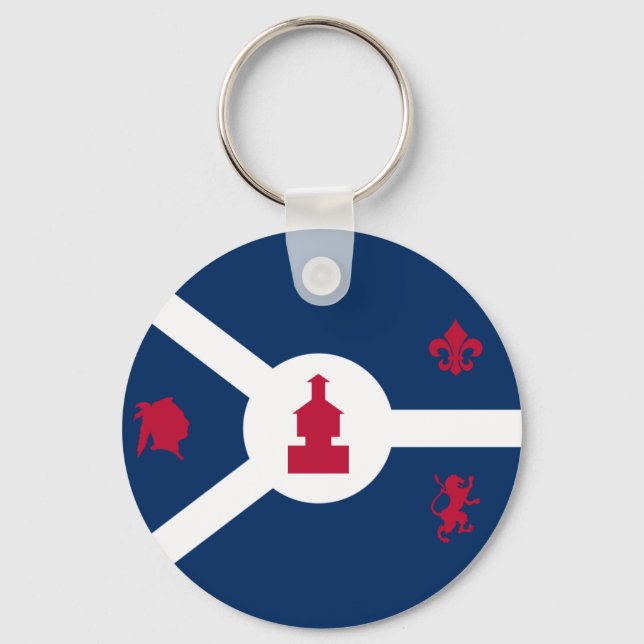 Porte-clés Porte - clé du drapeau de Fort Wayne (Indiana) (Recto)