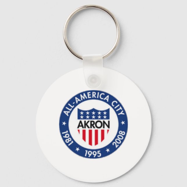 Porte-clés Porte - clé du drapeau de la ville d'Akron (Ohio) (Recto)