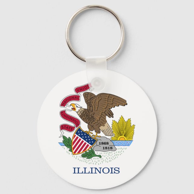 Porte-clés Porte - clé du drapeau de l'Illinois (Recto)