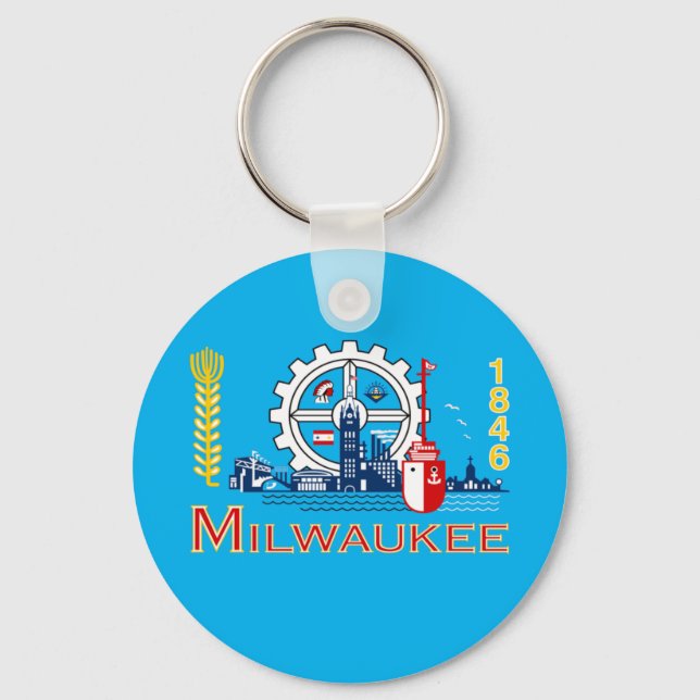 Porte-clés Porte - clé du drapeau de Milwaukee (Wisconsin) (Recto)