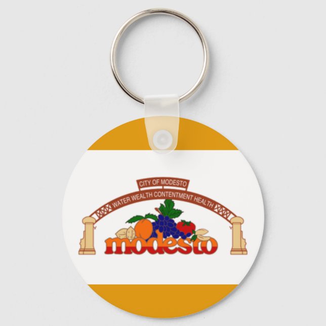 Porte-clés Porte - clé du drapeau de Modesto (Californie) (Recto)