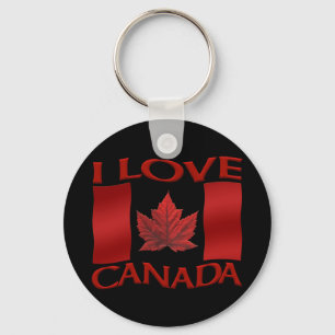 Porte-clés Porte - clé du drapeau du Canada et feuille d'érab