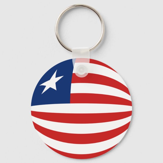 Porte-clés Porte - clé du drapeau du Liberia Fisheye (Recto)
