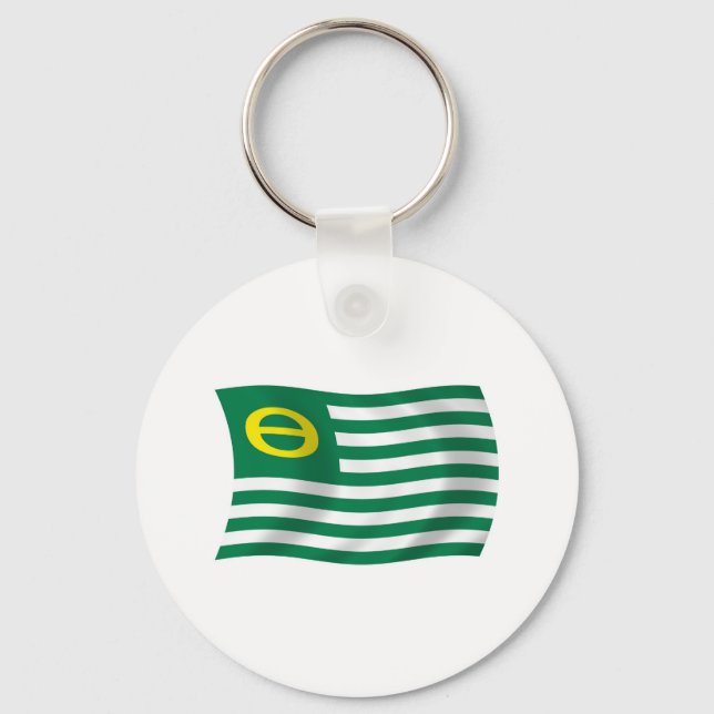 Porte-clés Porte - clé du drapeau du mouvement écologie (Recto)
