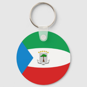 Porte-clés Porte - clé du drapeau Fisheye de Guinée équatoria