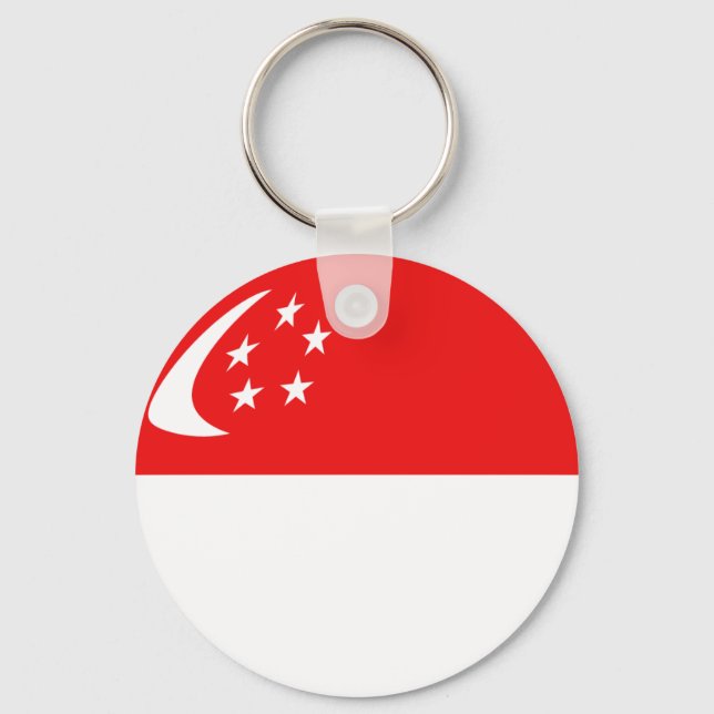Porte-clés Porte - clé du drapeau Fisheye de Singapour (Recto)