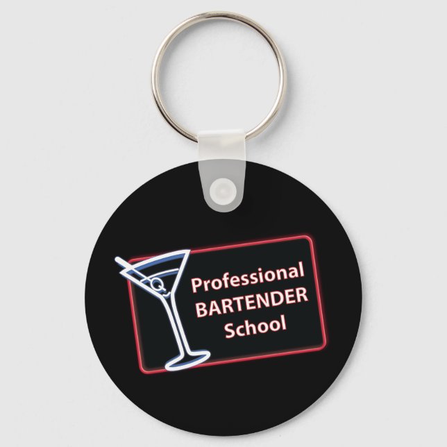 Porte-clés Porte - clé du logo de l'école de barman professio (Recto)