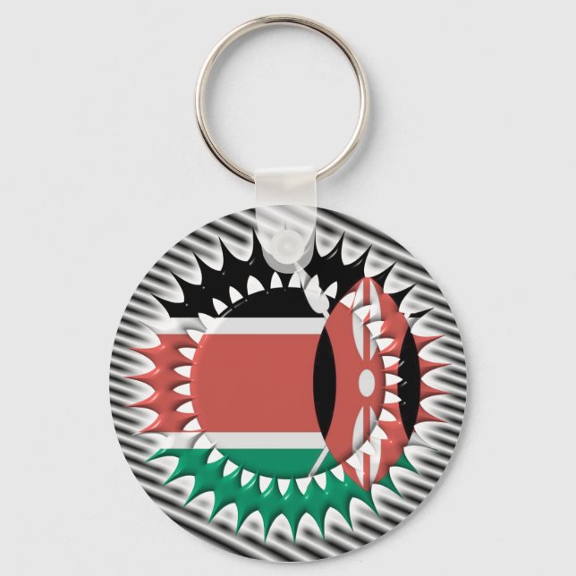 Porte-clés Porte - clé du pavillon du Kenya (Recto)