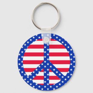 Porte-clés Porte - clé du symbole de paix Stars & Stripes