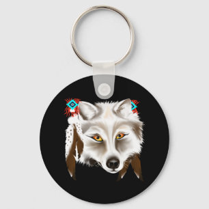 Porte-clés Porte - clé du visage de loup blanc