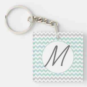 Porte-clés Porte - clé élégant de monogramme de Chevron