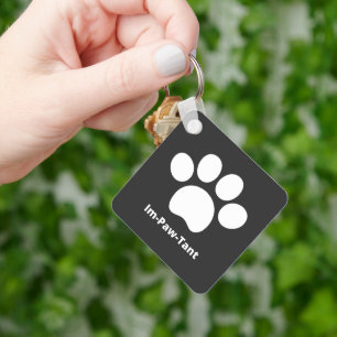 Porte-clés Porte - clé en aluminium Carré Im-Paw-Tant