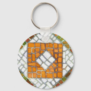 Porte-clés PORTE - CLÉ en aluminium rond MOSAIC AUTUMN