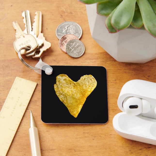 Porte-clés Porte - clé en forme de coeur de chips de pomme de (Bureau)