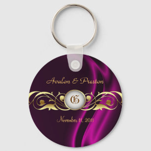 Porte-clés Porte - clé en soie rose de perle de rouleau d'or