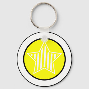 Porte-clés Porte - clé étoile jaune et blanche