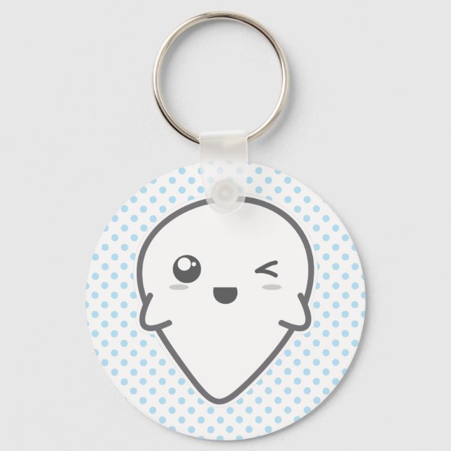Porte-clés Porte - clé fantôme Kawaii Winking (Recto)