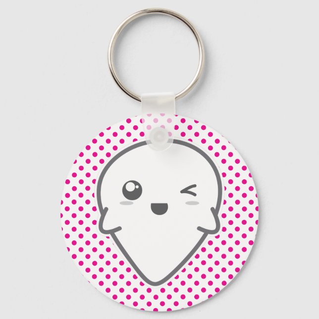 Porte-clés Porte - clé fantôme Kawaii Winking (Recto)
