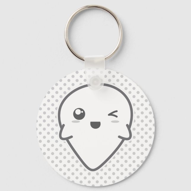 Porte-clés Porte - clé fantôme Kawaii Winking (Recto)