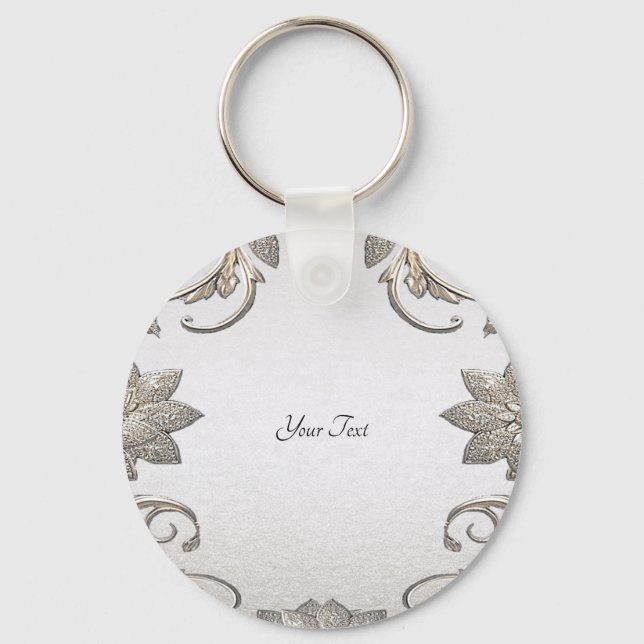 Porte-clés Porte - clé floral argent or (Recto)