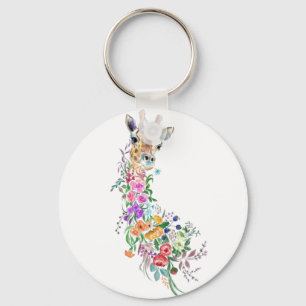 Porte-clés Porte - clé Floral Giraffe